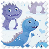 Roarsome, Blue - Roman Blind